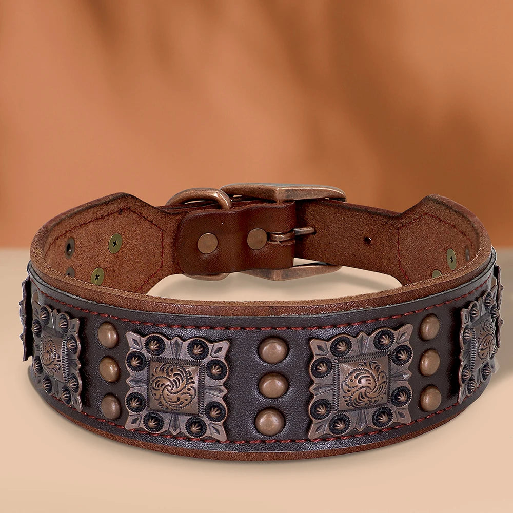 The Heritage Wide Leather Collar